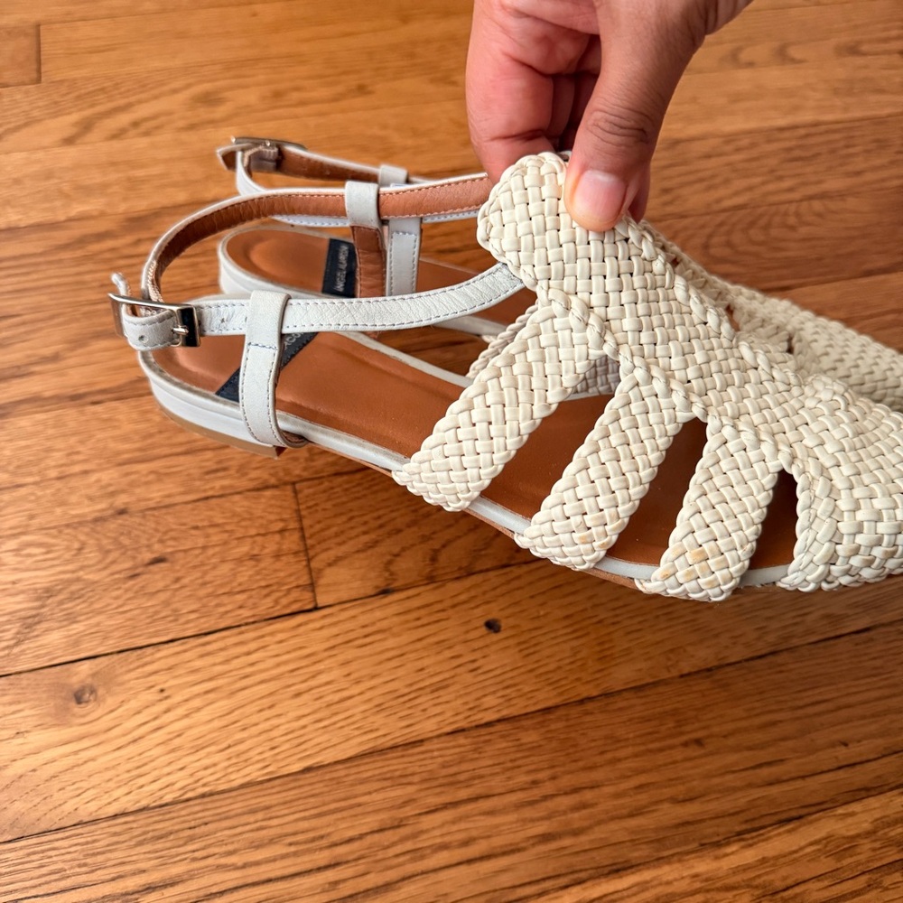 ANTHROPOLOGIE Women's Cream Woven Slingback Sandals - Picture 4 of 7